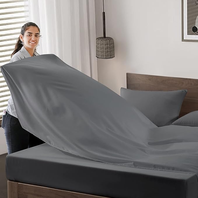 Maple&Stone Queen Flat Sheet 6 Pack, Premium Soft & Breathable, Brushed - Image 3