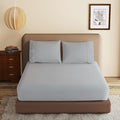 100% Egyptian Cotton Fitted Sheet Full Size Gray, 600 Thread Count, 8-16" Deep by ZaizaiHome