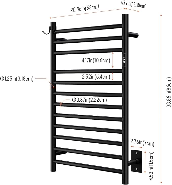 Wall Mounted Towel Warmer 12 Bars - Image 6