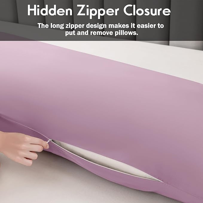 Body Pillowcase with Zipper Cooling Viscose from Bamboo Zippered Pillowcases - Image 4