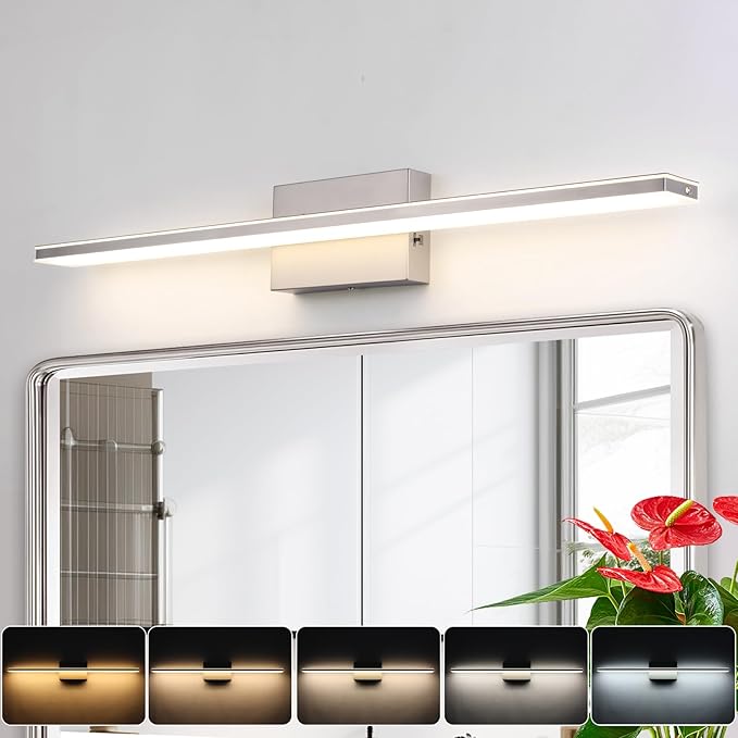 LED Brushed Nickel Vanity Light by BRIVOLART