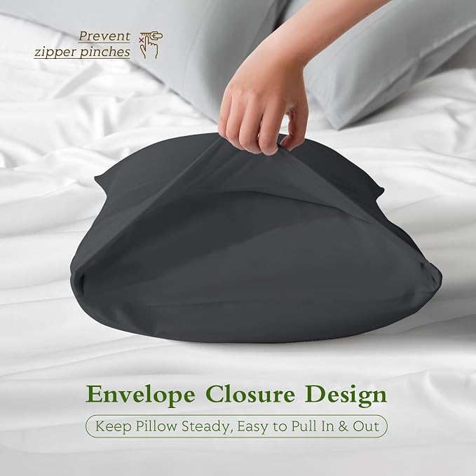 Cooling Pillowcases Queen Size Set of 2, Viscose Derived from Bamboo - Image 6