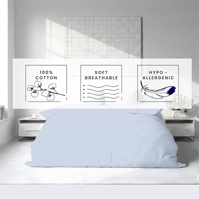 Kotton Culture 3 Pc Duvet Cover King Size Set-100% Egyptian Cotton 600 Thread - Image 5