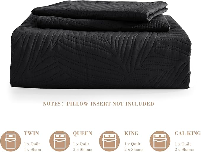 Exclusivo Mezcla Twin Quilt Bedding Set, Lightweight Black Quilts Twin Size - Image 6