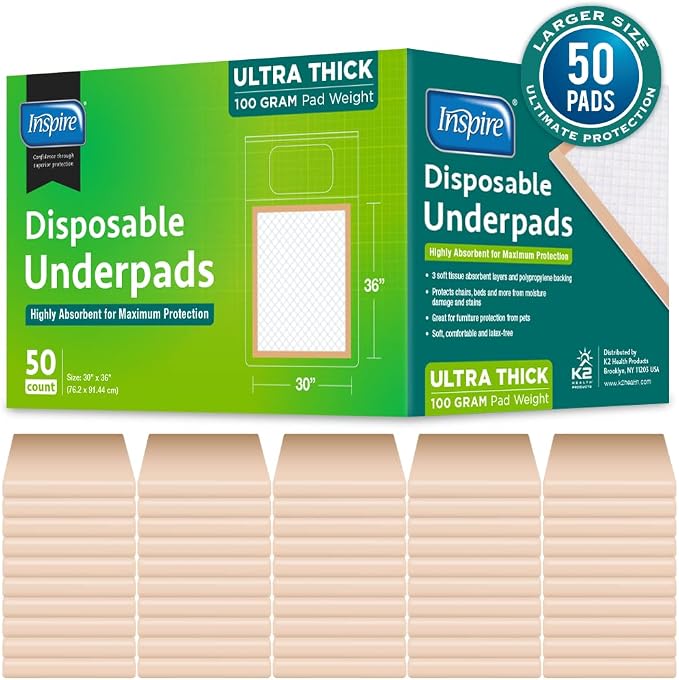 Inspire Extra Large Super Absorbent Disposable Bed Pads - Image 7