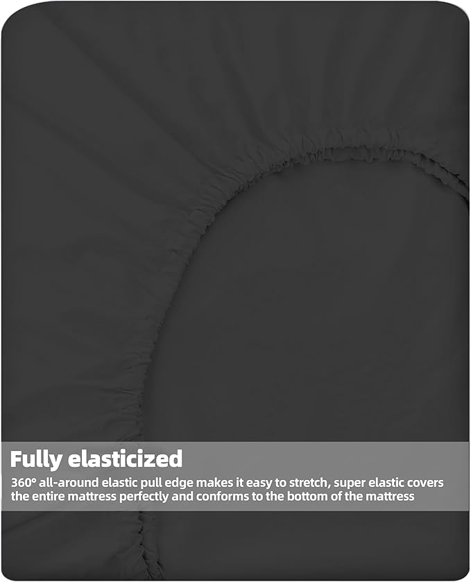 HBHLFZ Twin Fitted Sheet Only, Soft Breathable Bottom Sheet - Image 5