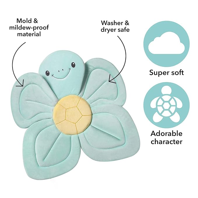 Nuby Turtle Baby Bath Cushion for Bathtub or Sink, Soft and Easy to Dry Fabric - Image 6