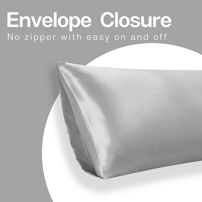 MR&HM Satin Body Pillow Cover, Soft and Breathable Body Pillow Case - Image 7