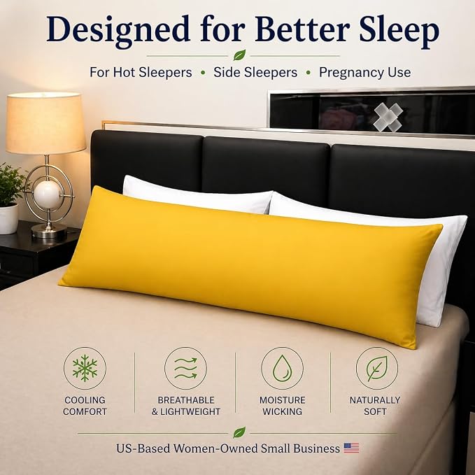 evoLive 100% Rayon Derived from Bamboo Cooling Breathable Body Pillow - Image 8