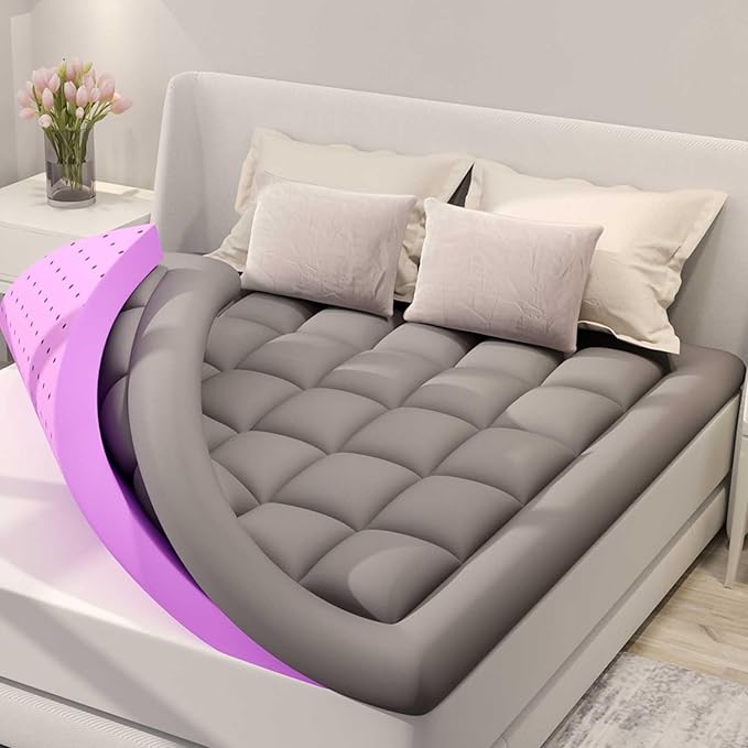 BDEUS Dual Layer 5 Inch Memory Foam Mattress Topper Queen Size, 2 Inch Gel by BDEUS