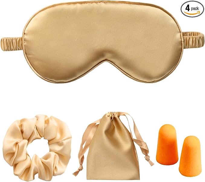 Silk Satin Sleeping Eye Mask, Soft Breathable Blackout Eyeshade Eye Cover by LCBD
