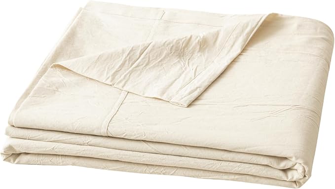 BESTOUCH Flat Sheet Only 100% Washed Cotton Linen Feel Wrinkle-Free, by BESTOUCH
