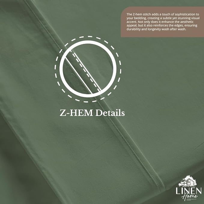 Linen Home 100% Cotton Percale 1 Flat Sheet, Twin Size - Image 5