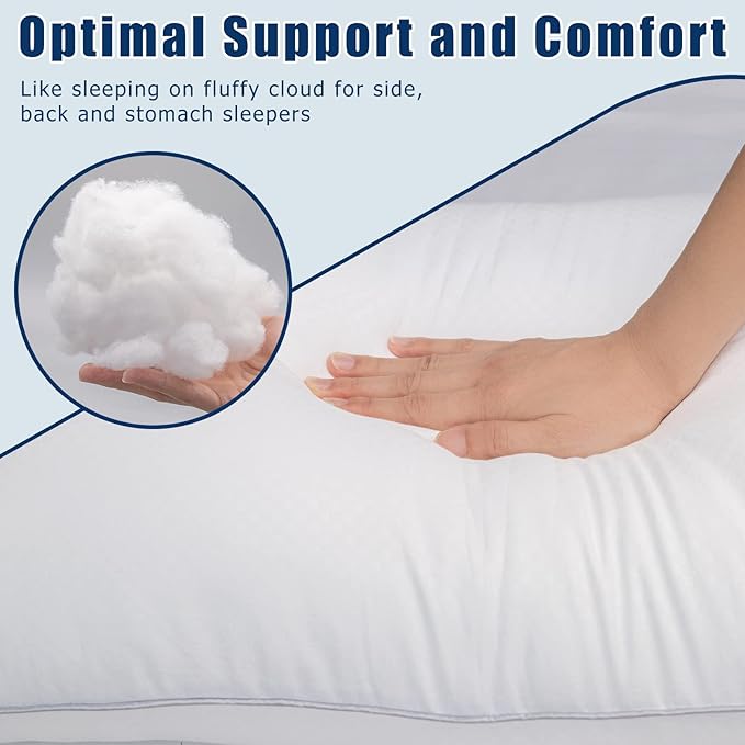 Piwaal Bed Pillows for Sleeping 2 Pack, Standard Size Pillows Set of 2 - Image 3