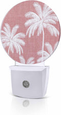 Night Lights Auto Sensor Tropical Palm Trees Night Light Rose Pink Linen by Home+L6