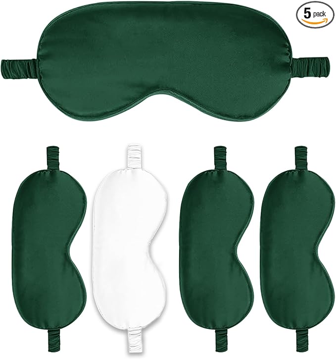 Sleep Masks 5PACK Silk Eyes Cover Satin Eye Mask Silky Blackout Soft Blindfold by WJingYiJia