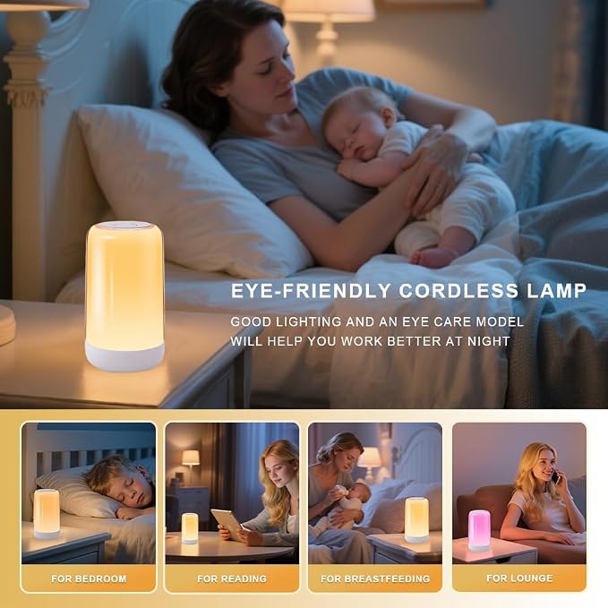 Touch Night Light Rechargeable LED Mood Lamp 7 RGB Color Ambience Lighting - Image 3