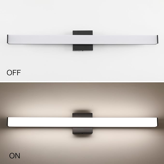 LED Bathroom Vanity Light Fixtures 31.5in Matte Black, Dimmable 24W 4000K - Image 5