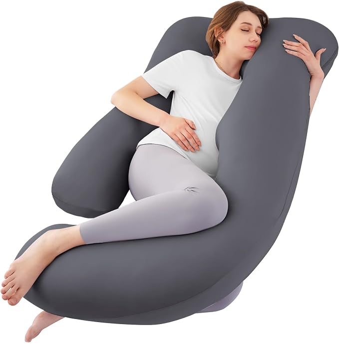 Sasttie Pregnancy Pillows for Sleeping, U Shaped Cooling Full Body Pillow by SASTTIE