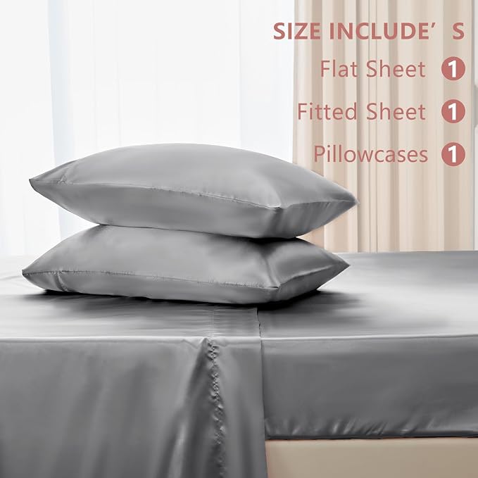 CozyLux Satin Sheets Twin Sheet Set - Image 8