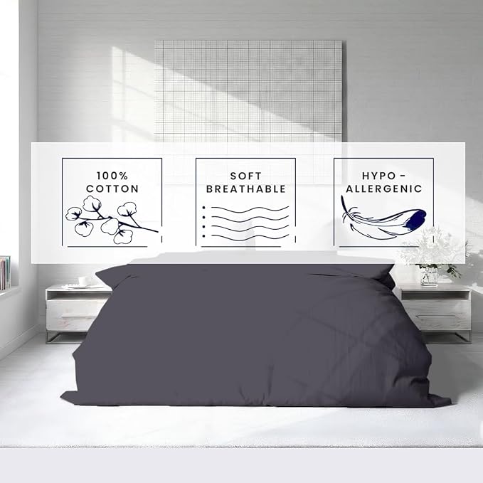 Kotton Culture 3 Pc Duvet Cover Queen Size/Full Size Set-100% Egyptian Cotton - Image 5