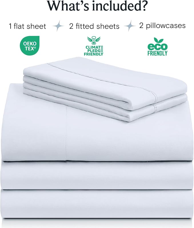 LuxClub 5 PC Sheet Set Bed Sheets Deep Pockets 16" Eco Friendly Wrinkle Free - Image 2