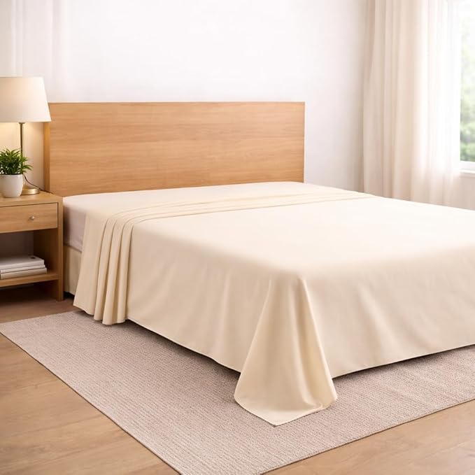 Mattress-Homes Queen Size Flat Sheets 100% Egyptian Cotton Top Sheet 1Pcs by MattressHomes