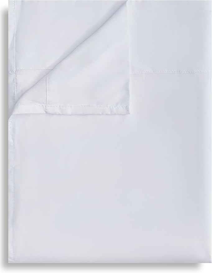 Full Flat Sheet Only, 1 Pack White Top Bed Sheets, Soft Breathable Brushed by Culve