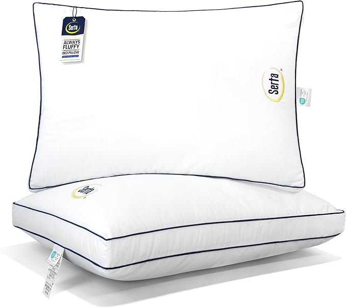 Serta Hotel Collection Bed Pillows Queen/Standard Size Set of 2, 400 Thread by Serta