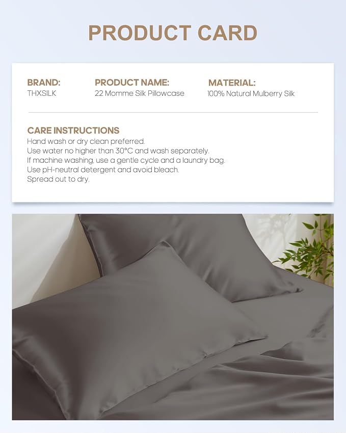 THXSILK 100% Mulberry Silk Pillowcase - Image 8