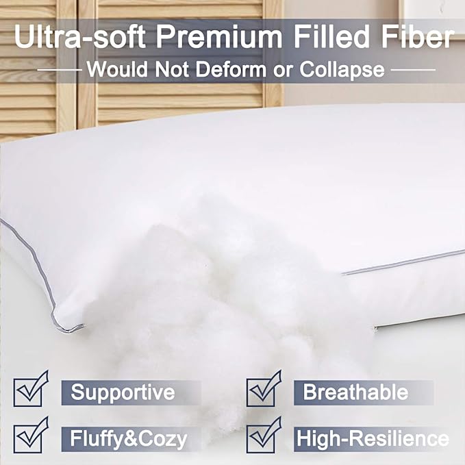 HIMOON Bed Pillows for Sleeping 2 Pack, Standard Size Cooling Pillows Set of 2 - Image 4