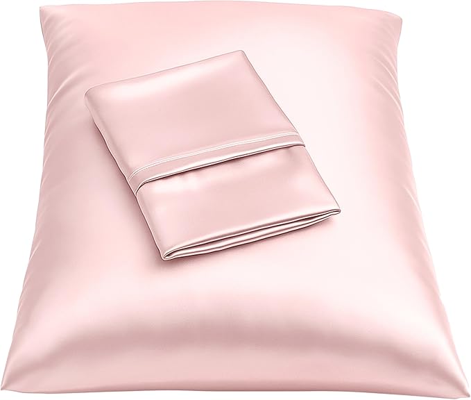BLISSFORD Pink Satin Pillowcase by BLISSFORD