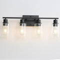 Bathroom Vanity Light Fixtures, 4-Light Matte Black Bathroom Lights, Wall by FILIMITIY