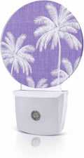 Night Lights Auto Sensor Tropical Palm Trees Night Light Purple Linen Coastal by Home+L6