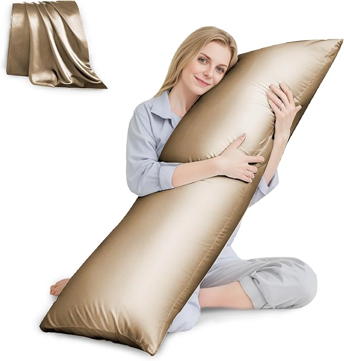 HUXMEYSON Body Pillow with Satin Pillowcase, Body Pillow by HUXMEYSON