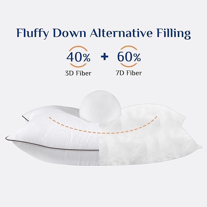 JOLLYVOGUE Pillows Queen Size Set of 2 - Image 3