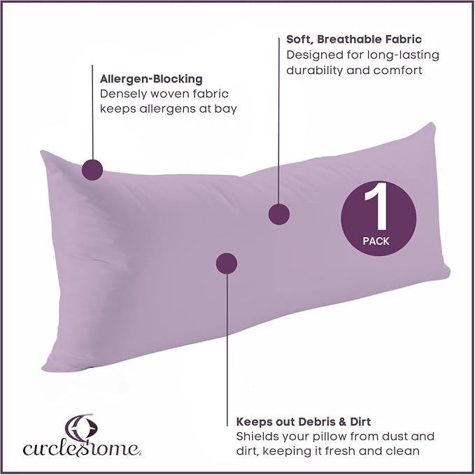 CirclesHome Pillow Protectors Single Pack Body Zippered - Image 3