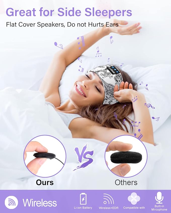 LC-dolida Sleep Headphones Bluetooth Wireless Headphones - Image 3