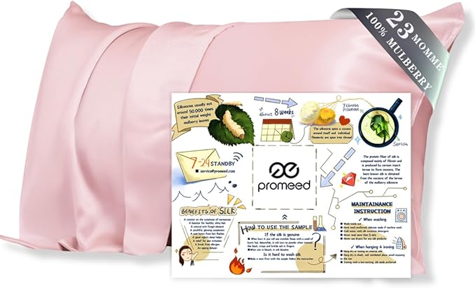 PROMEED 23 Momme 6A+ Mulberry Silk Pillowcase by PromeedTextile