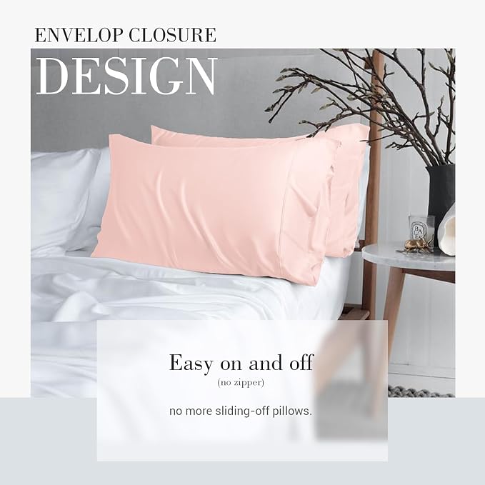 WishSmile Cooling King Pillow Cases Set of 2 Breathable Cool Silky Soft - Image 3