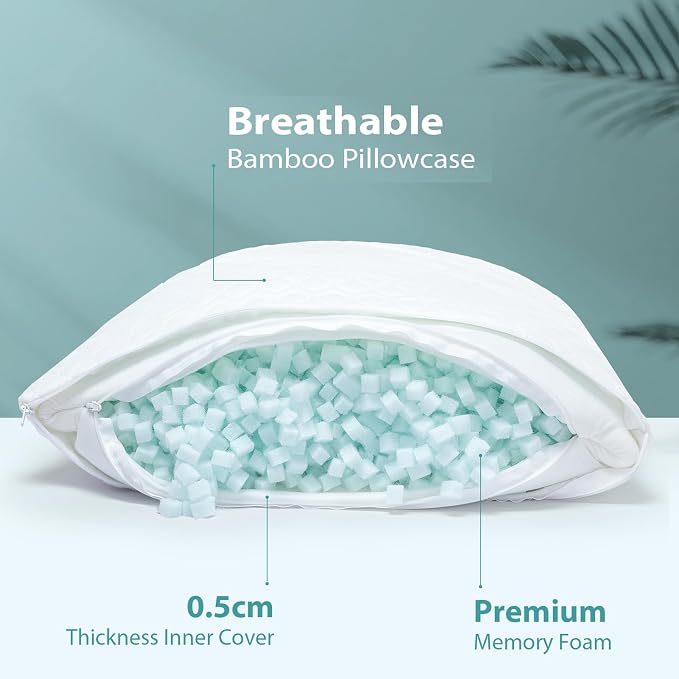 Rainmr Pillow King Size Memory Foam - Image 3