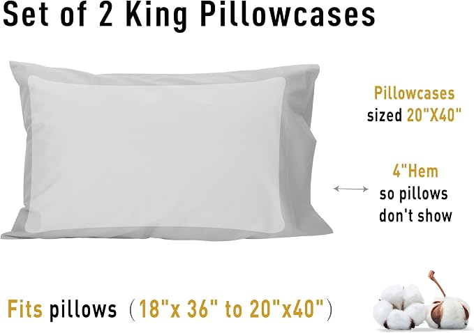 Sunflower King Pillowcases Set of 2, 100% Cotton King Size Pillow Cases 2 - Image 8