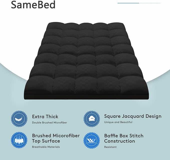 SameBed Mattress Topper Twin, Extra Thick Mattress Pad Cover - Image 2