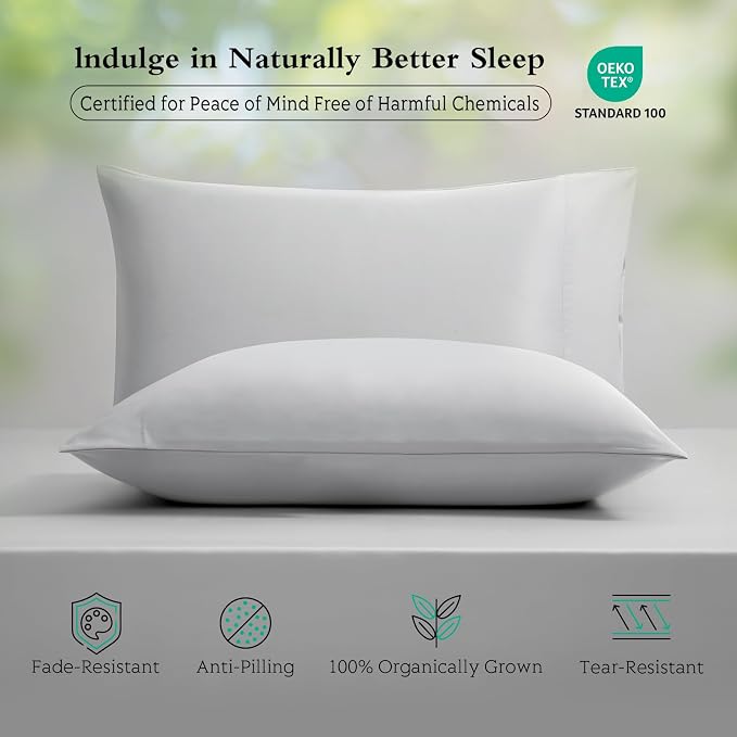 Cooling Pillowcases Standard Size Set of 2, Viscose Derived from Bamboo - Image 3