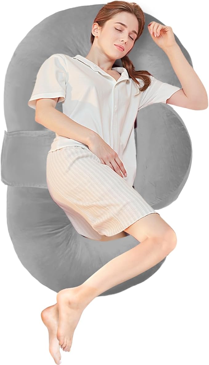 Pregnancy Pillows for Sleeping, E Shaped Maternity Pillow for Pregnant Women by SchnauzerHome