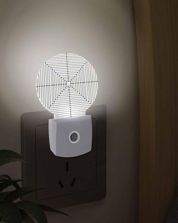 Night Lights Auto Sensor Beige Aesthetic Night Light Lines Perspective Box - Image 3