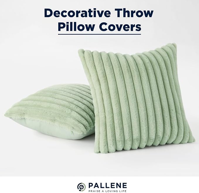 Pallene Faux Fur Plush Throw Pillow Covers 22x22 Set of 2, Luxury Soft Fluffy - Image 7
