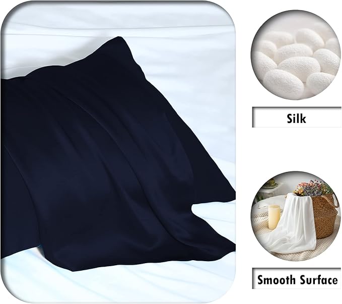 Silk Pillow Cases 2 Pack Soft Breathable and Sliky King Size Pillow Cases Set - Image 2