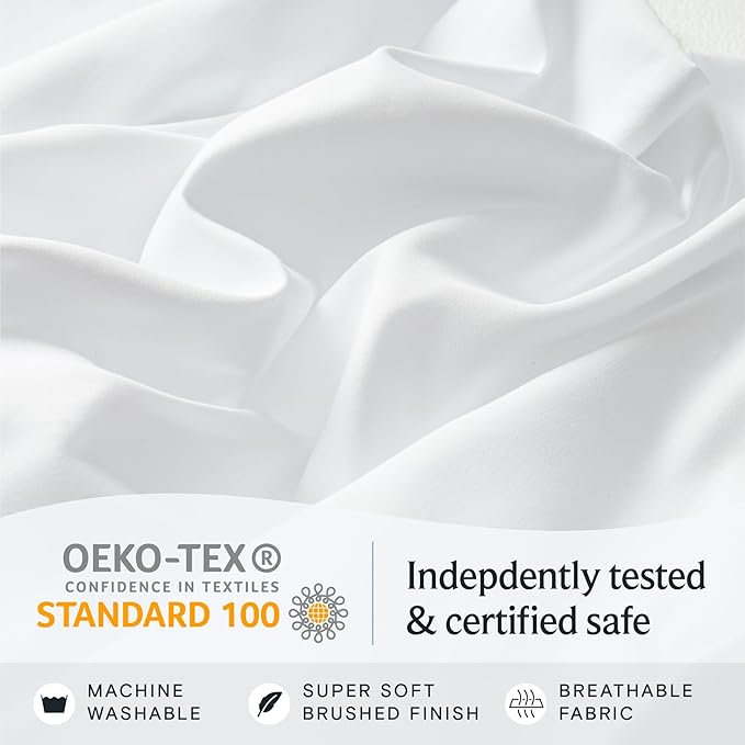 LuxClub Queen Sheet Set, Deep Pocket Cooling Bed Sheets, Soft Hotel Luxury - Image 5