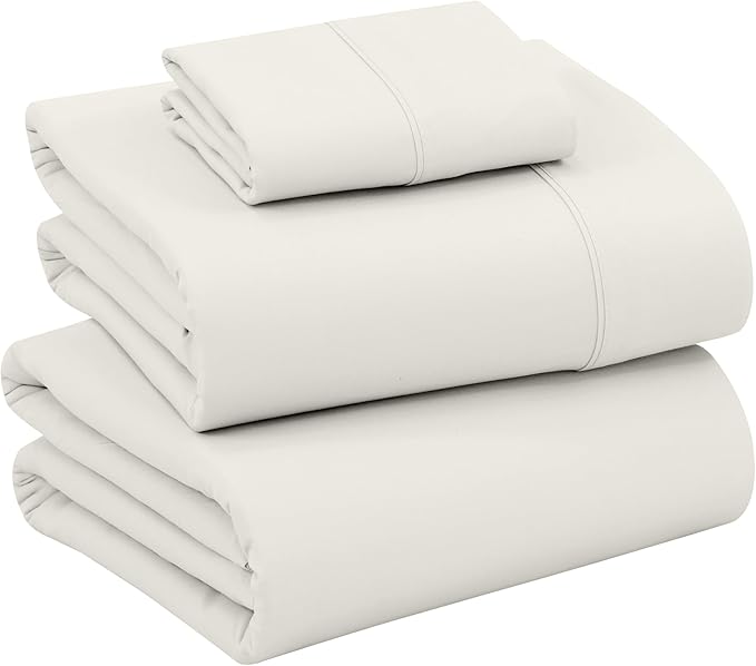 RUVANTI 100% Cotton Sheets – Twin Size Percale Bedding, Cooling & Breathable by Ruvanti